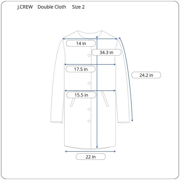 J.Crew Italian Double Cloth Wool Blend Car Coat Size‎ 2 Navy Blue Jacket Women - Picture 4 of 8